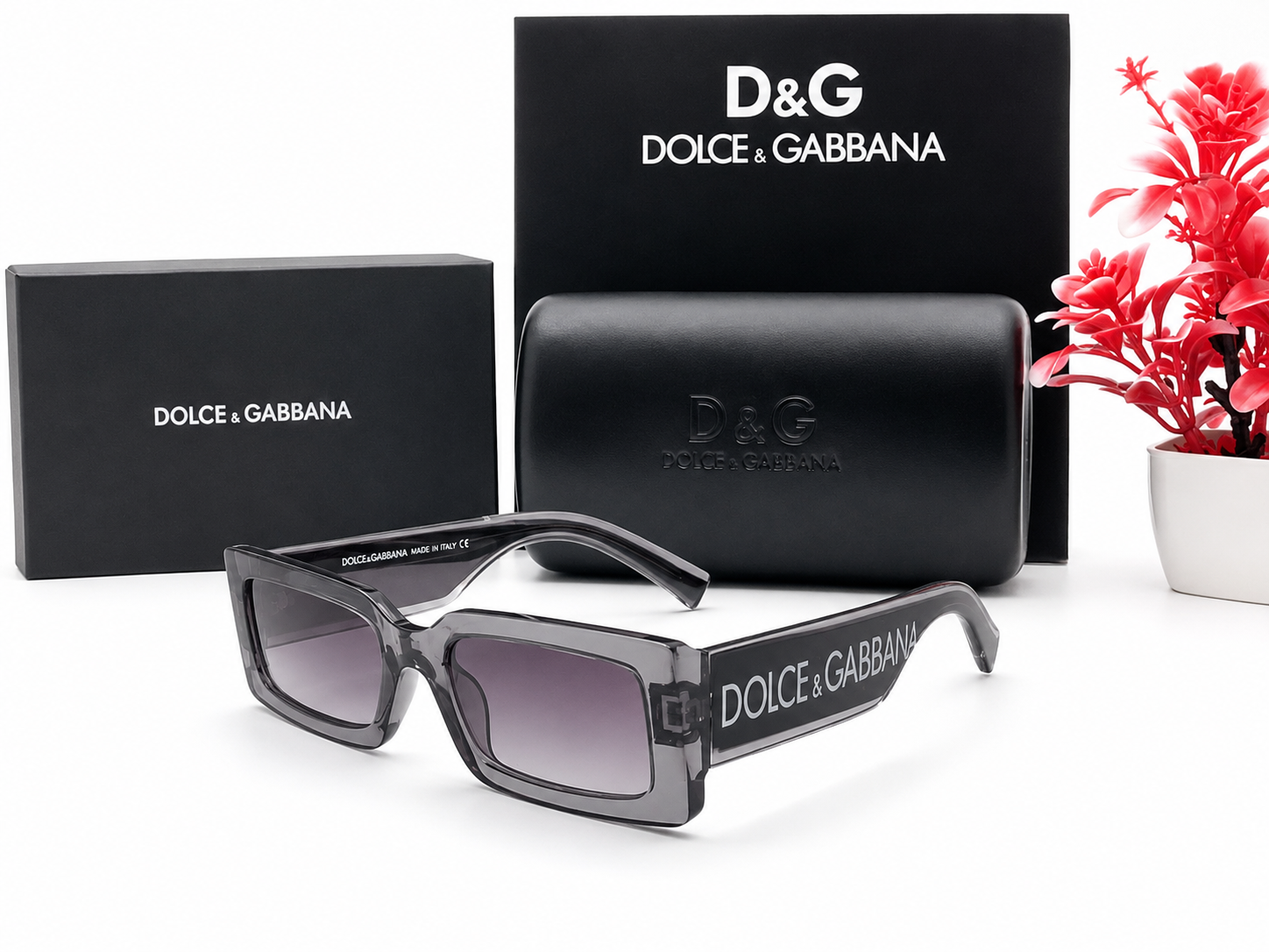 DG-3922 D&G Grey Oversized Square Sunglasses