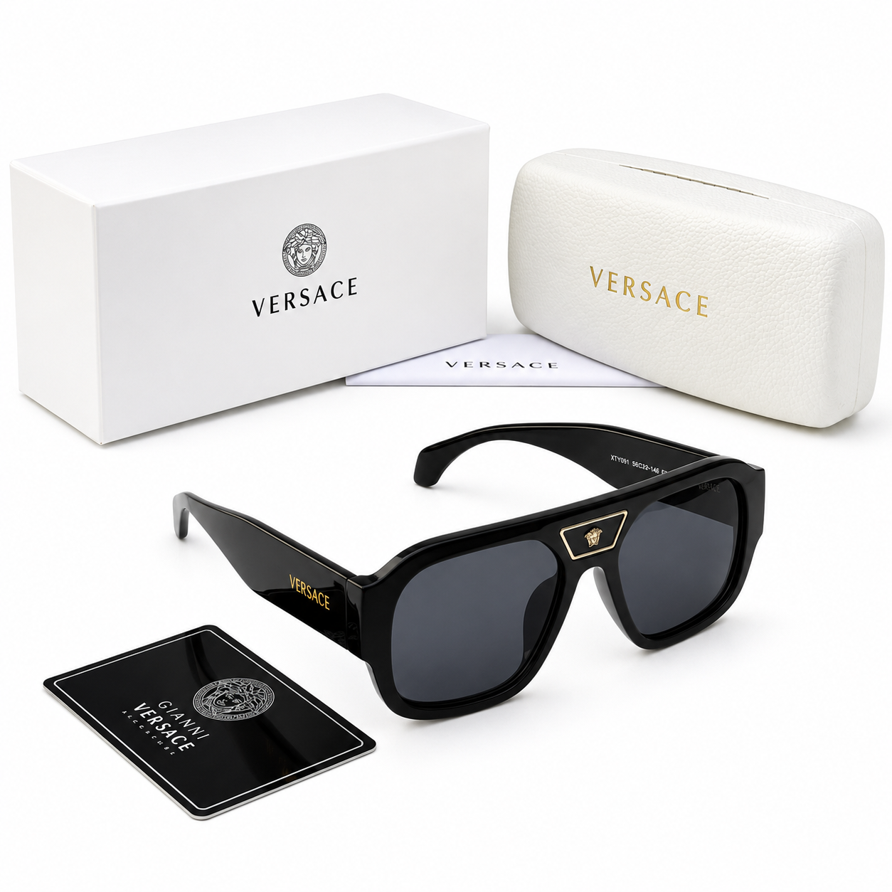 Vers 4545 Black Square Sunglasses