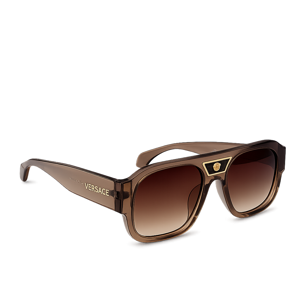 Vers 4545 Transparent Brown Square Sunglasses