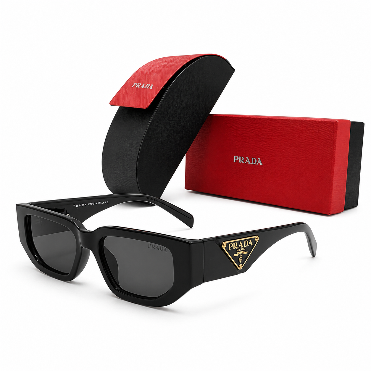 PD4511 -Inspired Black Rectangle Sunglasses