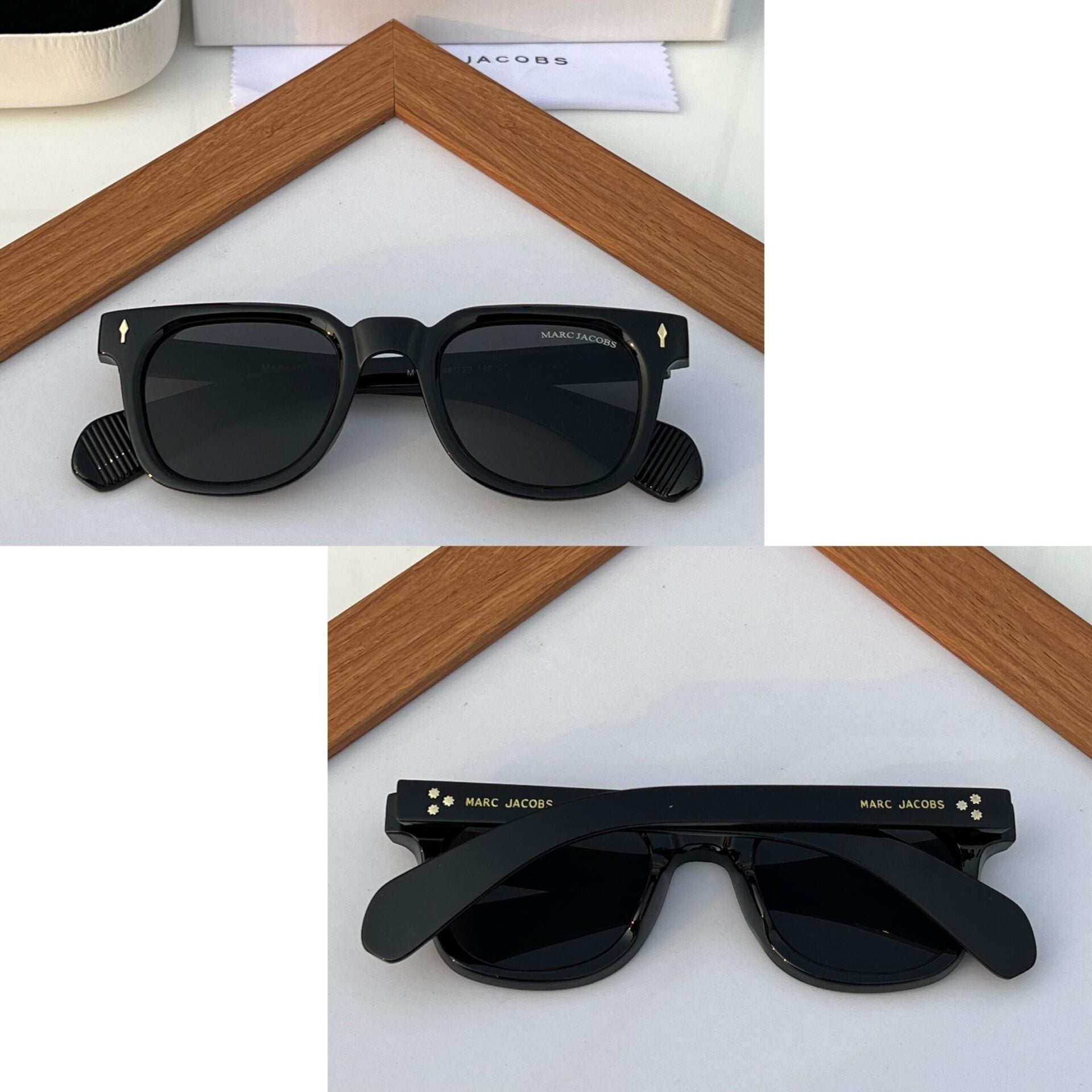 M&J Classic Black Square Sunglasses