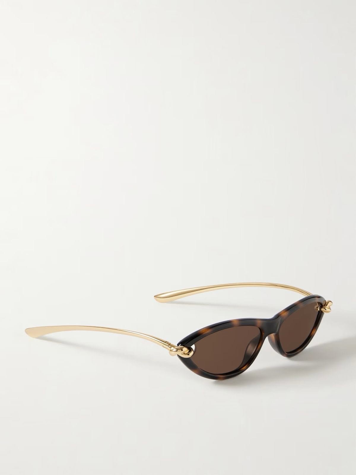 Classic Cat-Eye Tortoise Sunglasses with Gold Temples