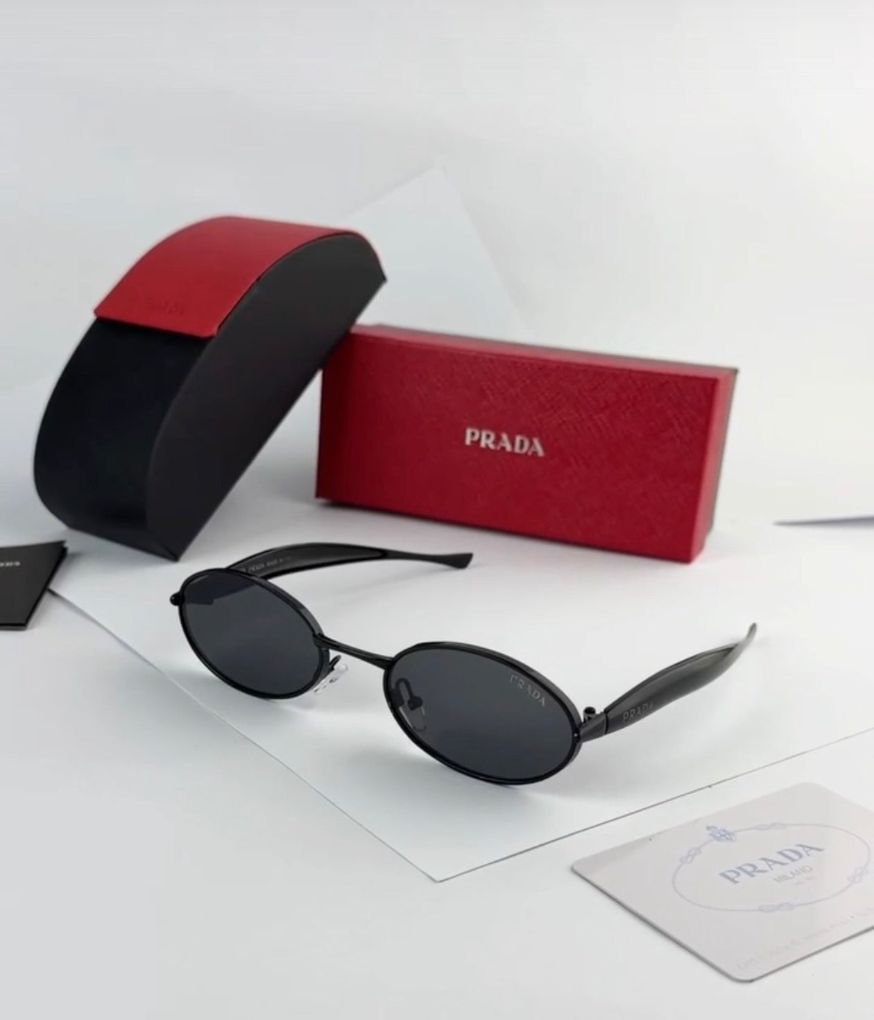 Prada Oval Black Sunglasses