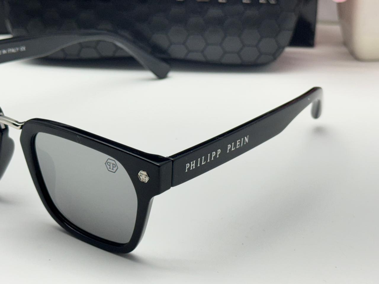 P&P 3323 Premium Square Sunglasses – Black Frame with Grey Lens