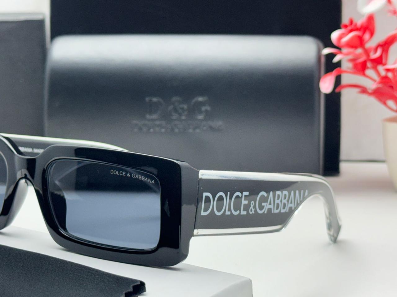 DG-3922 D&G Black Oversized Square Sunglasses