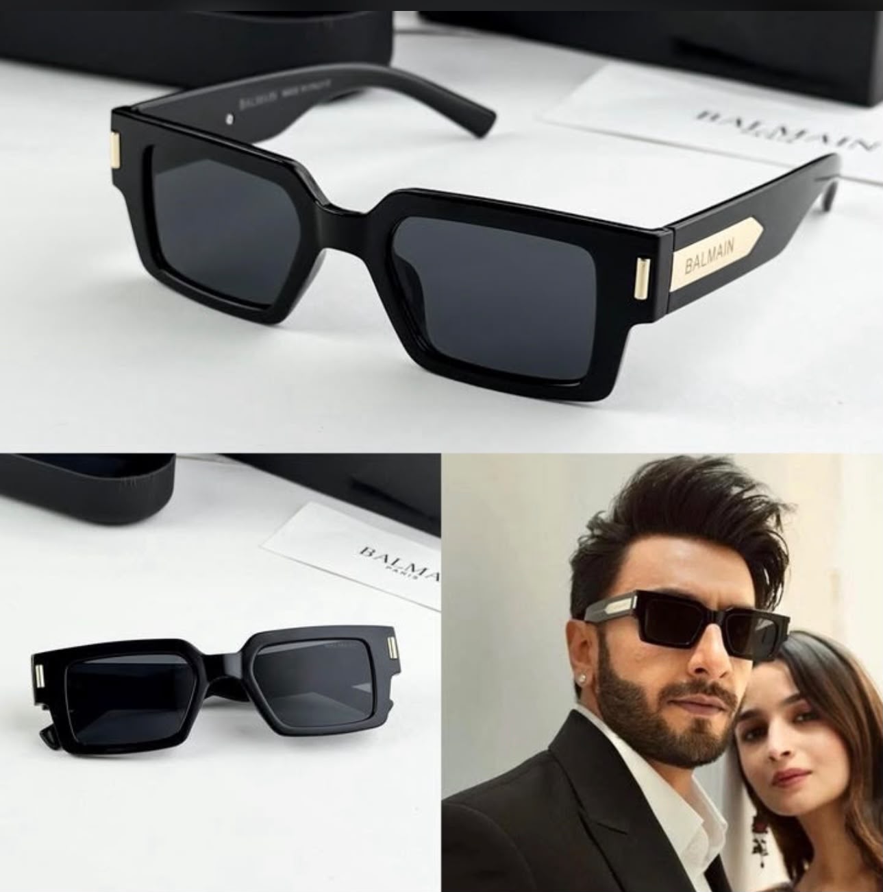 Bal Luxury Square Sunglasses – Black Frame