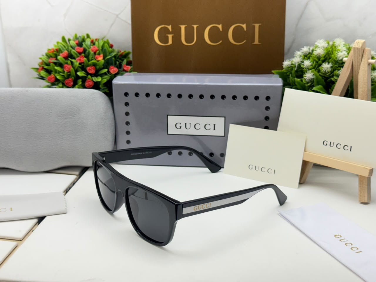 GC-999 Inspired Black And White Square Sunglasses