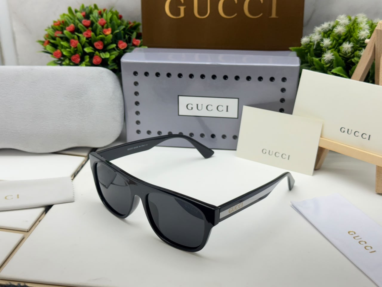 GC-999 Inspired Black And White Square Sunglasses