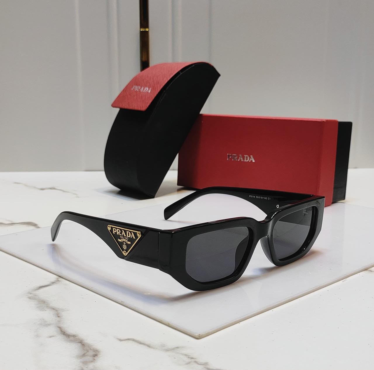 PD4511 -Inspired Black Rectangle Sunglasses