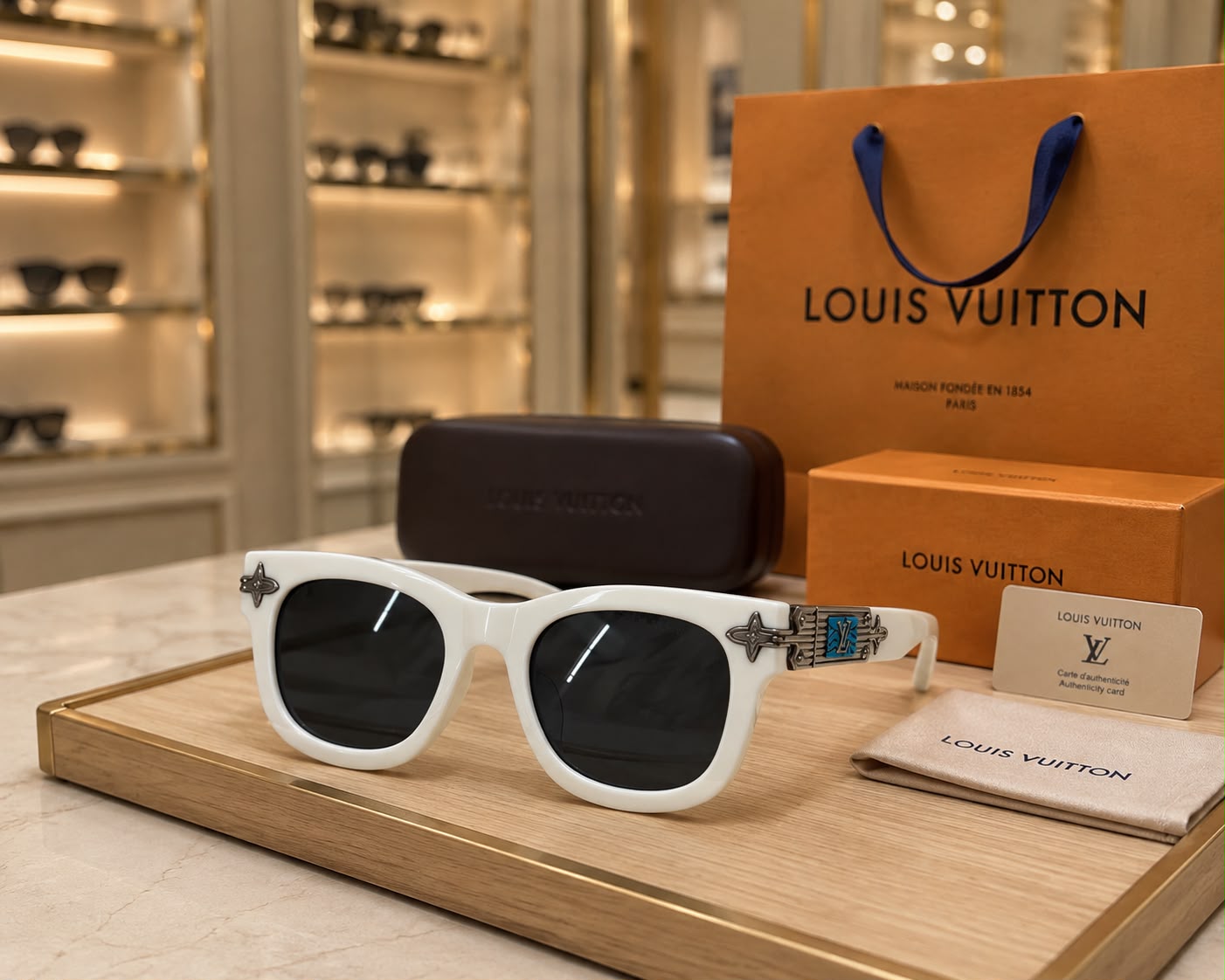 L-8898 White Frame with Black Lens