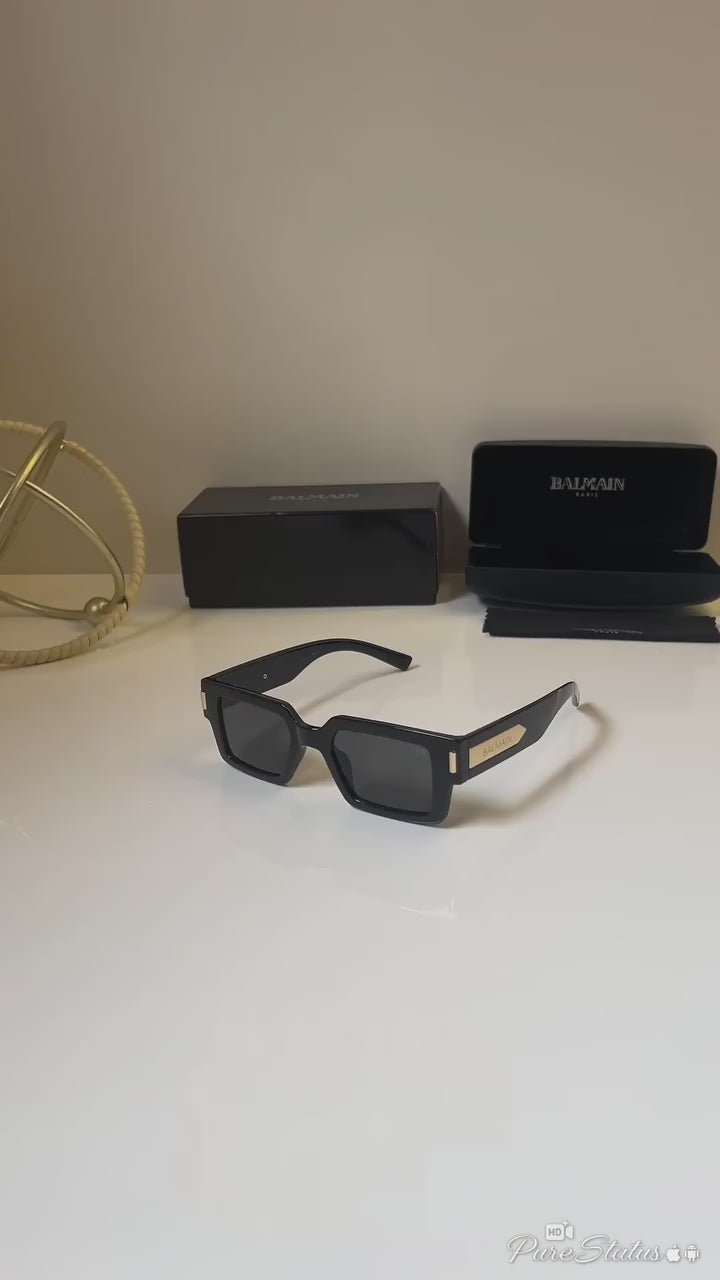 Bal Luxury Square Sunglasses – Black Frame