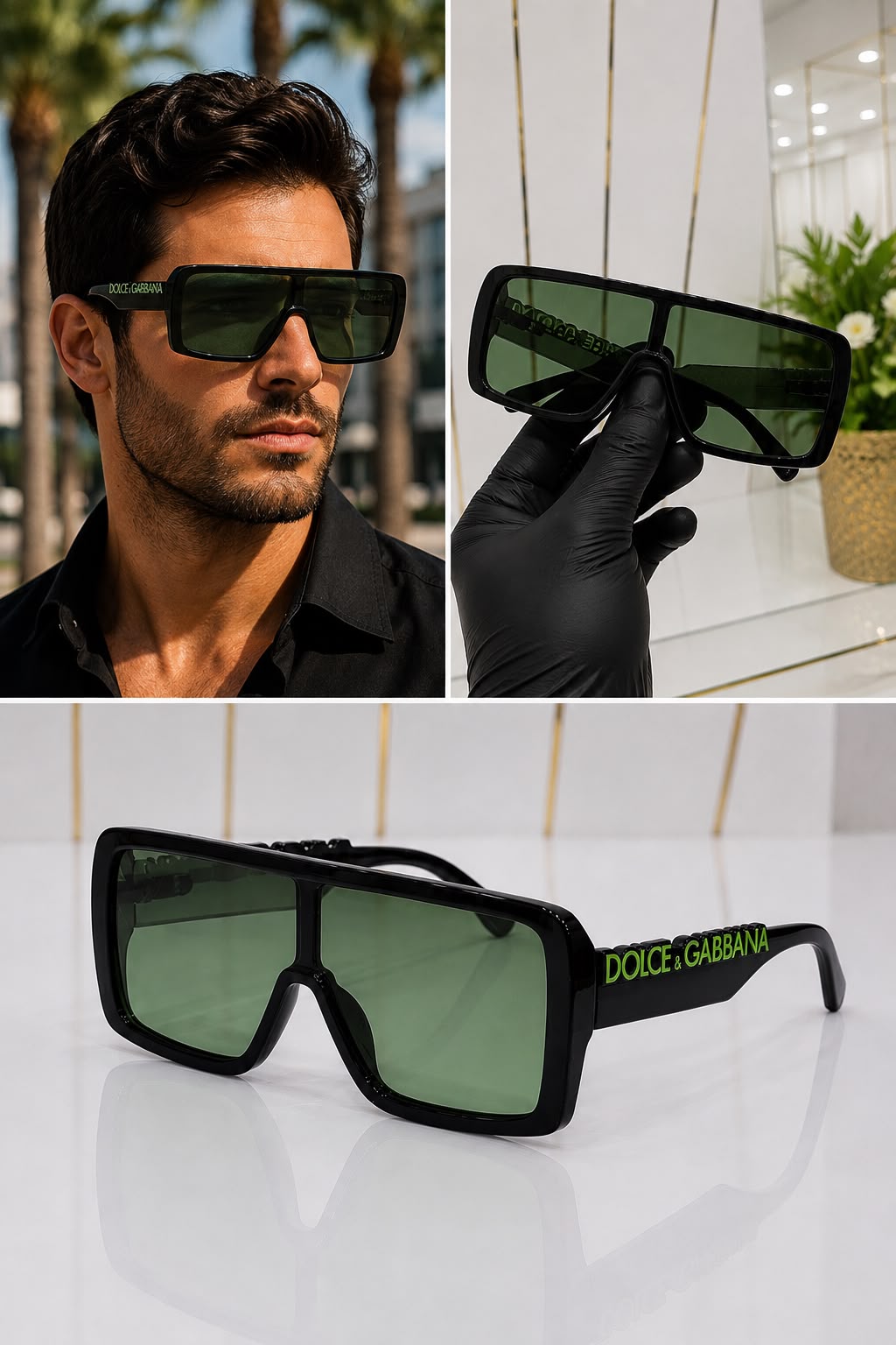 DG-6204 Luxury Green Oversized Sunglasses